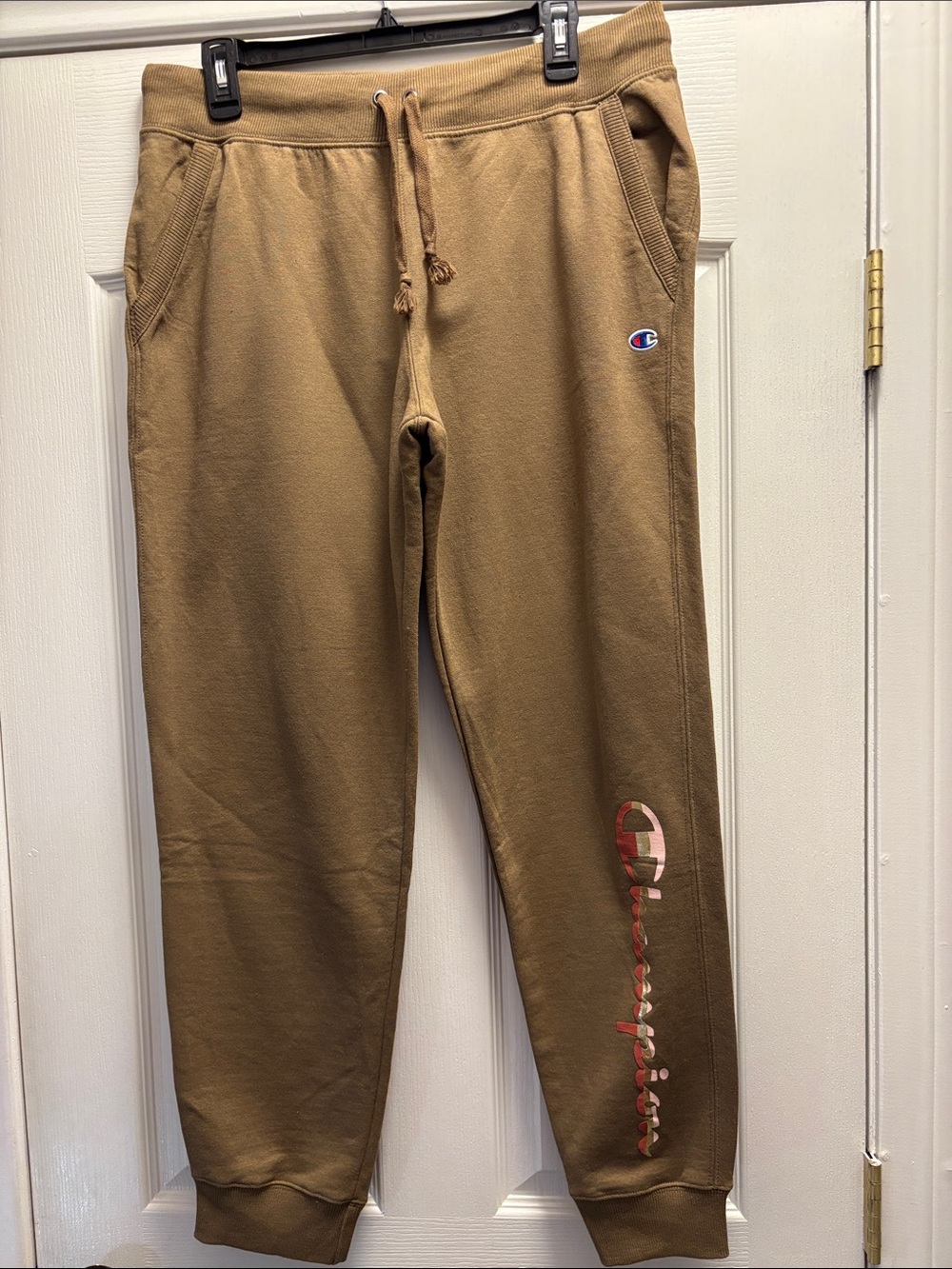 Champion Women Tan Brown Logo Jogger Sweatpants
